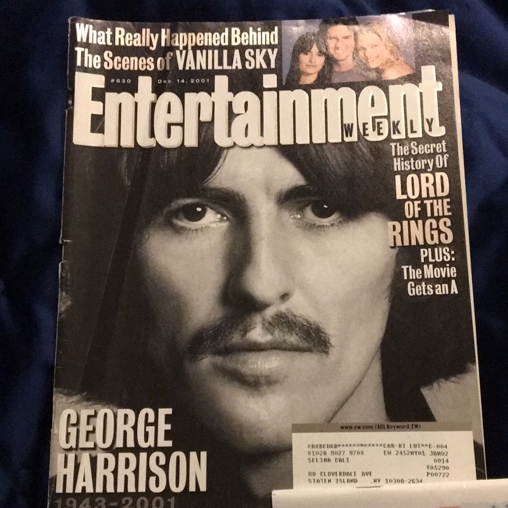 Entertainment weekly magazine. #630 12/14/01